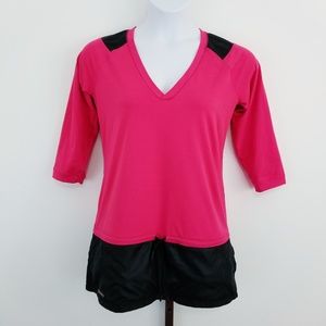 Under Armour HeatGear Pink 3/4 Sleeve Yoga Top